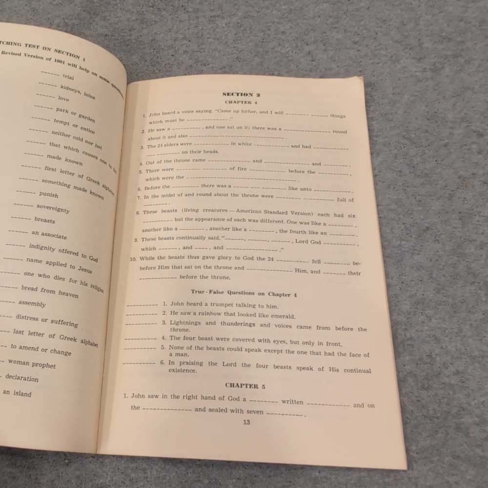 A Comprehensive Study of The Revelation Elam B Kuykendall 1961 Bible Workbook - Picture 5 of 5